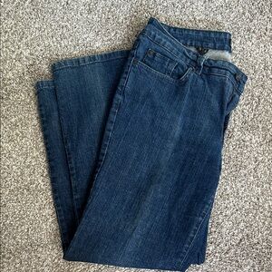 Dark Wash Straight Leg Jeans - Classic Blue Denim 14P